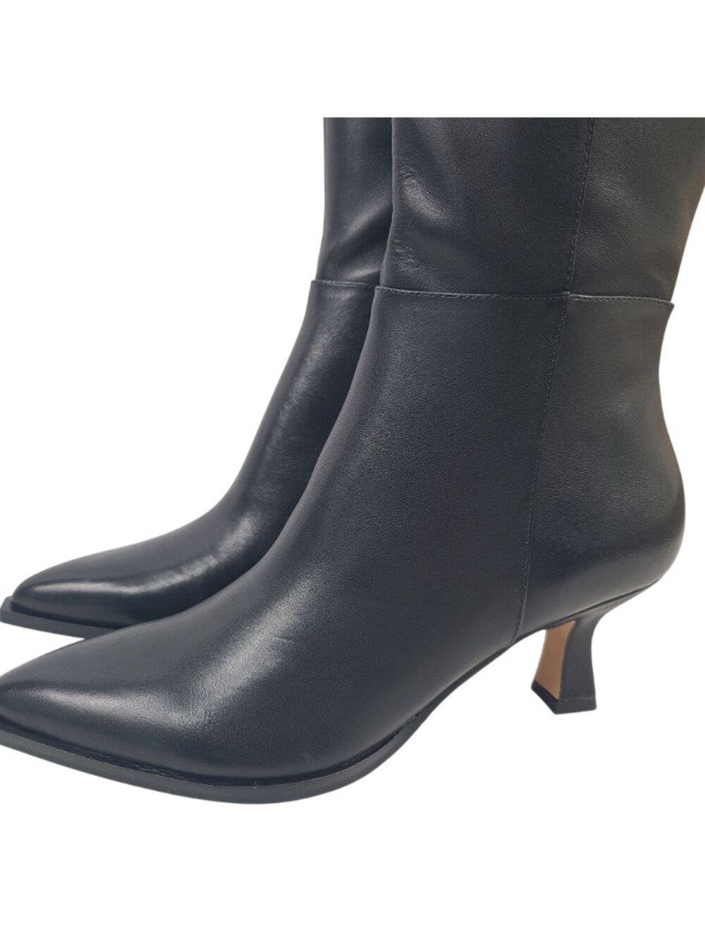 NEW Dolce Vita Auggie Black Leather Knee-High Boots Size 7.5 Kitten Heel - Picture 6 of 10